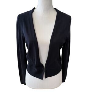 Boss Hugo Boss Cropped Deep V Cardigan Sweater Navy Blue